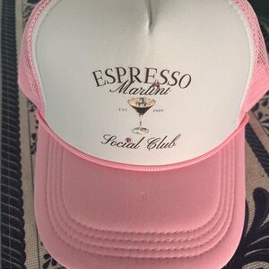 Pink and White Cap